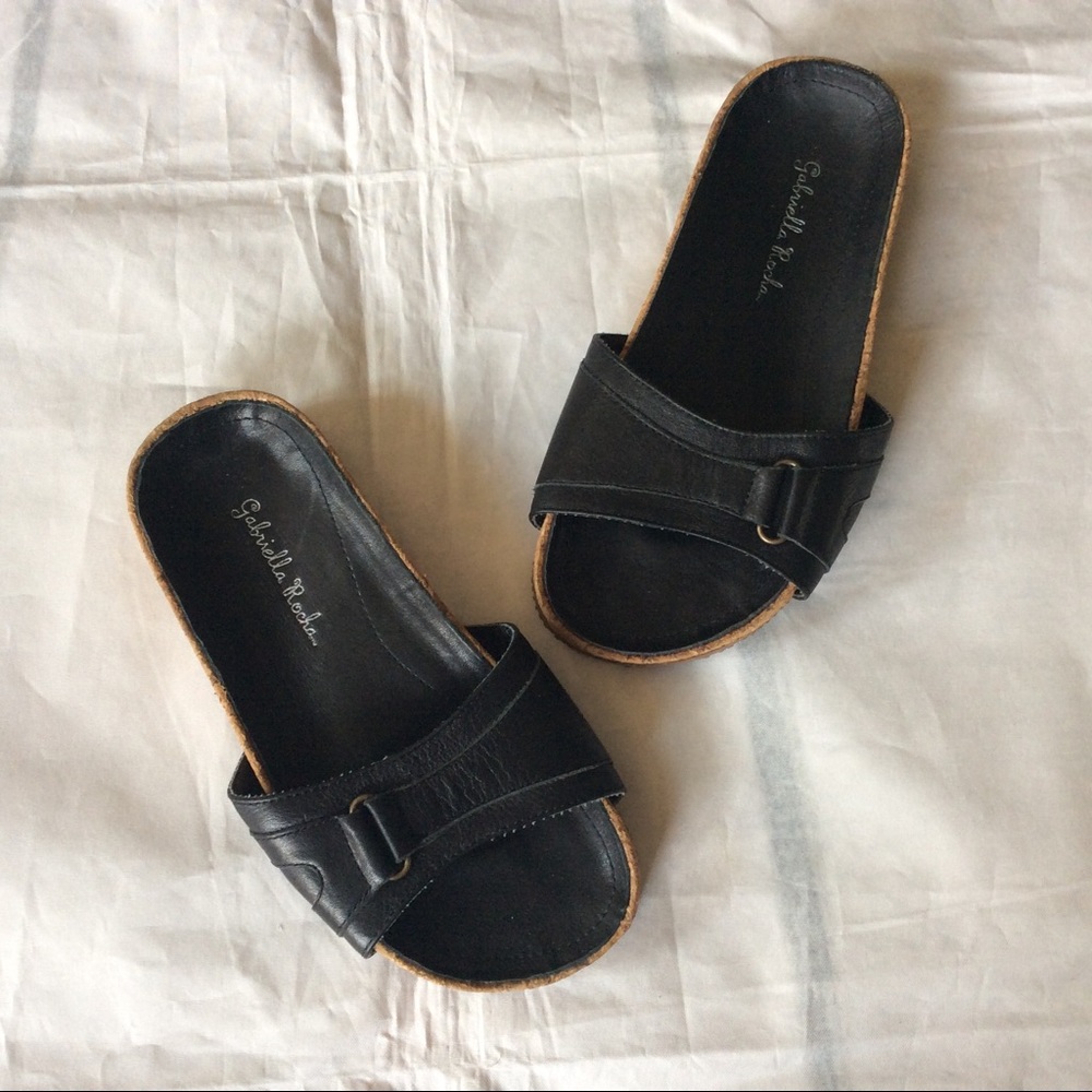 Gabriella Rocha Leather Slides 12.5